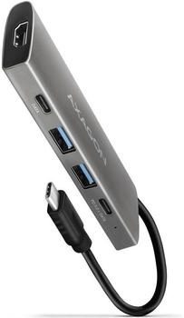 Axagon HMC-5G21 5-in-1 Hub USB-C 10 Gbps 2x USB-A 2x USB-C HDMI 4k/30 Hz PD 60 W