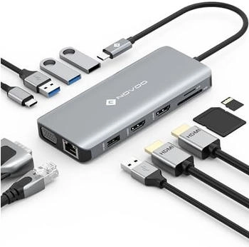 Novoo 11-in-1 USB-C Multiport Dock NVHUBGY11PDNS-01