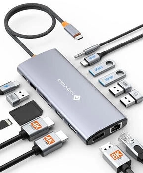 Novoo 14-in-1 USB-C Docking Station Dual Monitor