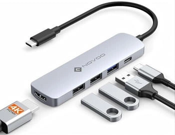 Novoo USB C Hub HDMI 4K PD 100W 3 Datenanschlüsse USB A Dock