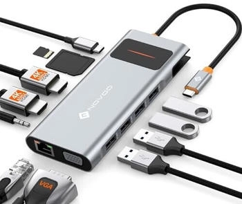 Novoo 12-in-1 USB-C Triple Display Dock NHM12S-639A-VC