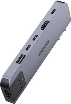 Sitecom AC-2001 6-in-2 Multiport-Hub f&uuml;r MacBook Air (M1/M2/M3) Grau (B-8989)