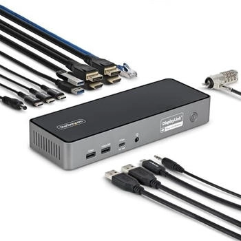 StarTech USB-C Dockingstation für drei Monitore 140W 4K 60Hz HDMI oder DisplayPort (DK30C2DPEPRUE)