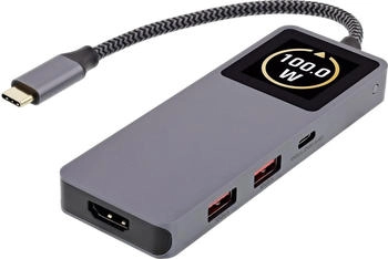 InLine USB 3.2 Gen.2 Hub 3x USB-C 2x USB-A HDMI 4K PD 100 W Display grau (35392D)