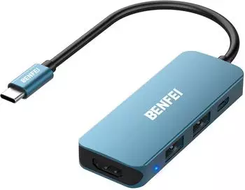 Benfei 4-in-1 USB-C Dock blau