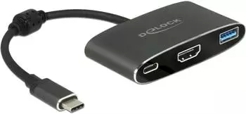 DeLock Externer Videoadapter VL101 USB-C 3,1 HDMI Grau (62991)