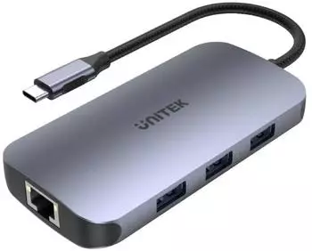 UNITEK HUB USB-C N9+ HDMI 2.0 PD 100W SD READER (USB-C 4 Ports) Dockingstation Grau (D1071A)