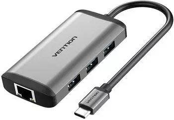 Vention USB-C Docking Station to HDMI 3x USB3.0 RJ45 PD CNCHB gray (USB-C 5 Ports)