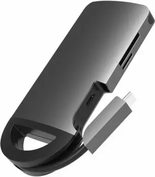 Umax U-Connect H7 USB-C Station/Replikator (UB307) (USB-C 7 Ports) Dockingstation + USB Hub Grau
