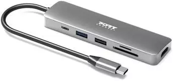 Port Designs 900162 (USB-C 4 Ports) Dockingstation + USB Hub Silber