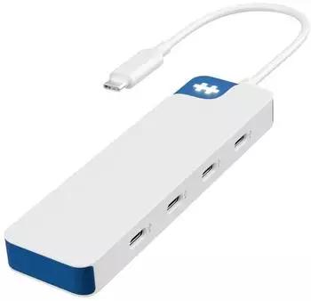Hyper Hyper HyperDrive Flex 4 Dockingstation USB-C Hub weiß/blau (HD5201BUGL)