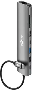 Goobay Dockingstation Slim 8-Port 79148 100 Watt HDMI LAN USB-C 3.0