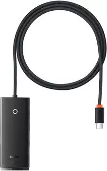 Baseus HUB Lite Series 4-in-1 USB-C auf 4xUSB 3.0 + 1x Type-C 15W mit 1m Kabel schwarz (WKQX030401)