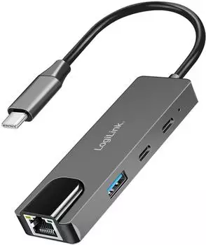 LogiLink USB-C Hub UA0432 3Port 2,5G Gigabit Ethernet-Adapter