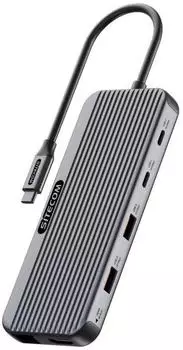 Sitecom USB-Verteiler 8 in 1 USB C Multiport Adapter Pro mit 2x HDMI und 100W PD (CN-8001)