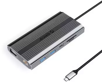 Orico XDR 12-in-1 USB-C Dockingstation 100 W USB-Adapter (XDR-X22-GY-BP)