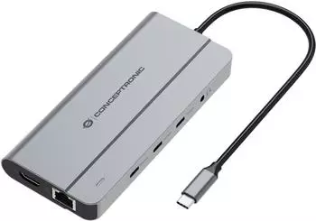 Conceptronic DONN34G 10-in-1 USB 3.2 Gen 2 MST dockingstation HDMI 4K 60Hz