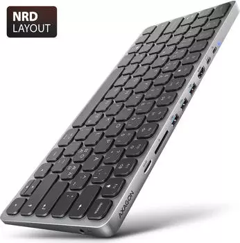 Axagon HMC-KB-NRD USB-C Hub mit Tastatur, HDMI, 5Gbps, 100W PD, Nordic (HMC-KB-NRD)