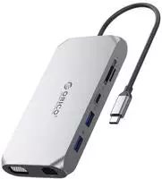 Orico XCR 12-in-1 USB-C Dockingstation mit 2x USB-A 3.1, 1x USB-A 2.0, 1x USB-C...