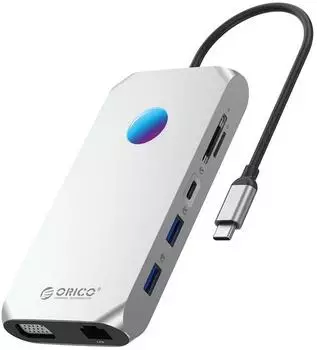 Orico XCR 12-in-1 RGB USB-C Dockingstation 100 W USB-Adapter (H-5027)