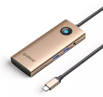 Orico 8-in-1 USB-C Dockingstation 2x USB-A 3.0 1x USB-C PD 100W USB-Adapter (PW11-8PM-RG-EP)