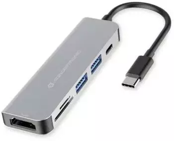 Conceptronic DONN02G Docking Station USB-C, HDMI, 6-in-1, 60W, Aluminium (DONN02G)