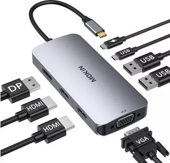 Mokin Dockingstation f&uuml;r Laptops 8-in-1 USB-C Adapter Dual HDMI (B0BTL913WB)