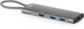 Digitus USB-C Docking Station 8-Port 1x HDMI 5x USB 3.2 Gen 1 1x RJ45 1x PD Grau (DA-70921)