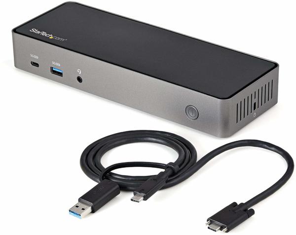 StarTech USB-C USB-A Dock - Hybrid Universal Triple Monitor Laptop Docking Station