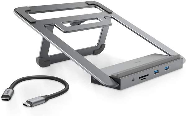 Hama USB-C-Docking-Station mit Notebook-Stand