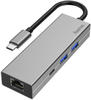 Hama 00200108, Hama USB-C-Multiport 4 Ports (Grau)