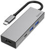 Hama 00200107, Hama 4 Port USB-C (USB 3.2 Gen 2) Multiport Hub Grau