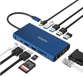 Hopday 12-in-1 USB-C Triple Display Dock ULC13D35
