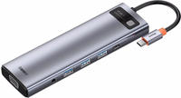 Multifunktionaler Usb-c-port-replikator (hub) In Metallglanz, 11-in-1-grau