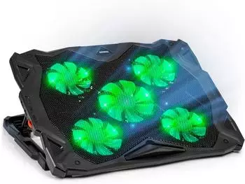 Duronic LC1 Laptop-K&uuml;hlpad 5 Ventilatoren, h&ouml;henverstellbar, LED