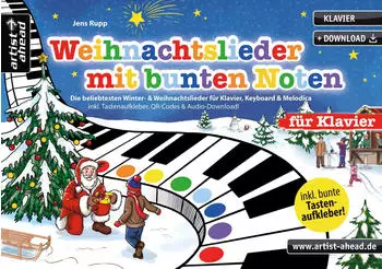 Artist Ahead Weihnachtslieder mit bunten Noten für Klavier (Jens Rupp)