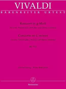Vivaldi Antonio: Konzert f&uuml;r zwei Violoncelli Streicher und Basso continuo g-Moll RV 531
