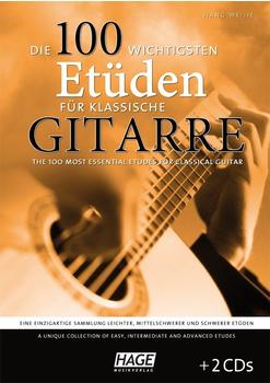 Hage Musikverlag Die 100 wichtigsten Etüden für klassische Gitarre (mit 2 CDs)