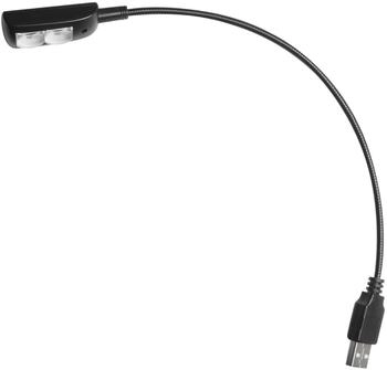 Adam Hall Schwanenhalsleuchte mit 2 LEDs, dimmbar, schwarz (SLED1USBPRO)