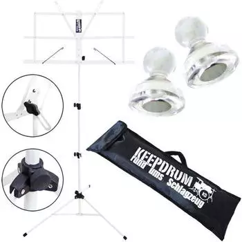 Keepdrum MUS2WH Notenständer Weiss mit 10 Magnete
