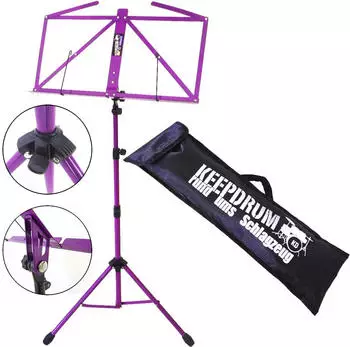 Keepdrum MUS3FL Notenständer Lila mit Tasche