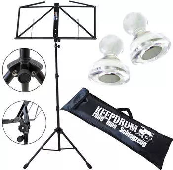 Keepdrum MUS3BK Notenständer Schwarz mit 10 Magnete