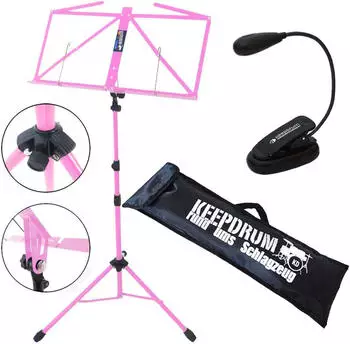 Keepdrum MUS3PK Notenständer Pink mit Leuchte