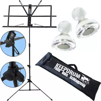 Keepdrum MUS2BK Notenständer Schwarz mit 2 Magnete