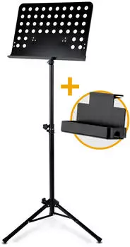Classic Cantabile Orchesterpult Lochblech Heavy schwarz Set inkl. Ablagebox