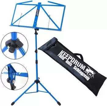 Keepdrum MUS3BL Notenständer Blau mit Tasche
