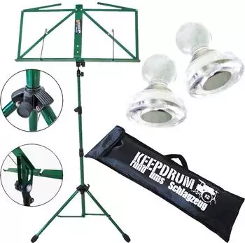 Keepdrum MUS3GR Notenständer Grün mit 10 Magnete