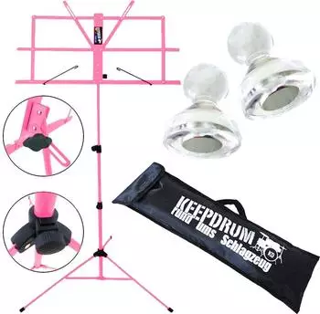 Keepdrum MUS2PK Notenständer Pink mit 2 Magnete