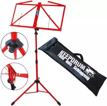 Keepdrum MUS3RD Notenständer Rot mit Tasche