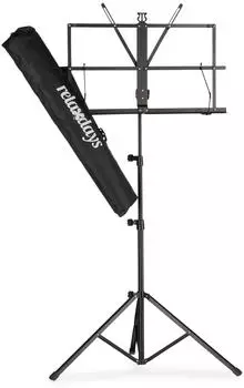 Relaxdays Notenständer mit Tasche, klappbar, 60-130cm, schwarz (10023958)